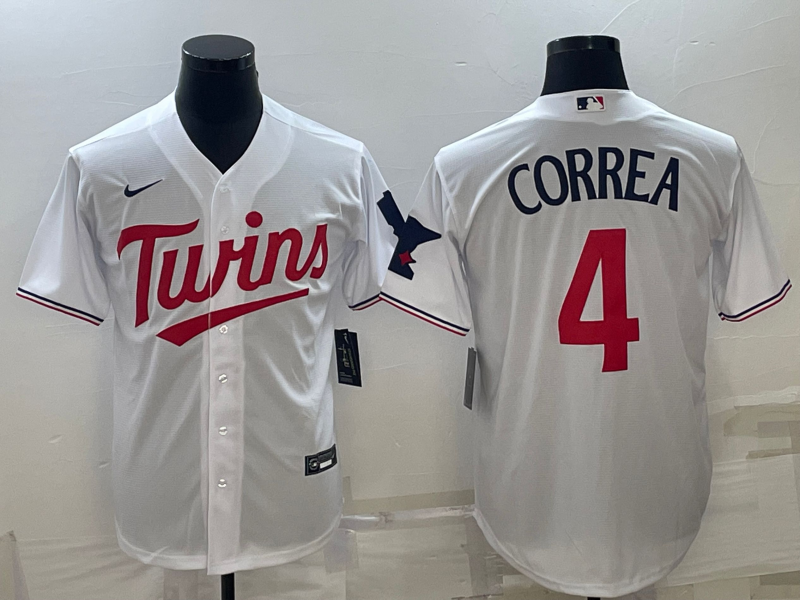 Men's Minnesota Twins Carlos Correa White Home Replica Player Jersey baseball jersey product view 1