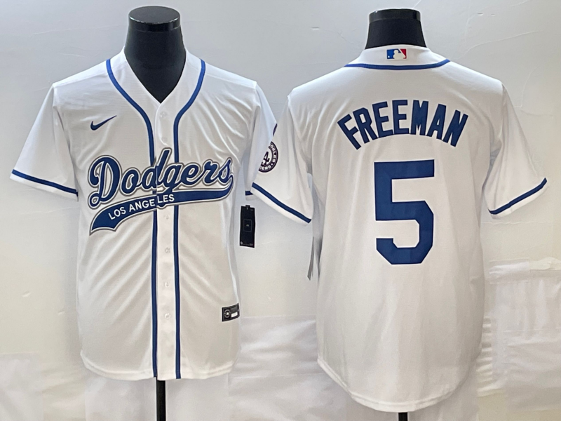 Men's Los Angeles Dodgers Freddie Freeman #5 White Player Jersey1 Joint Edition baseball jersey product view 1