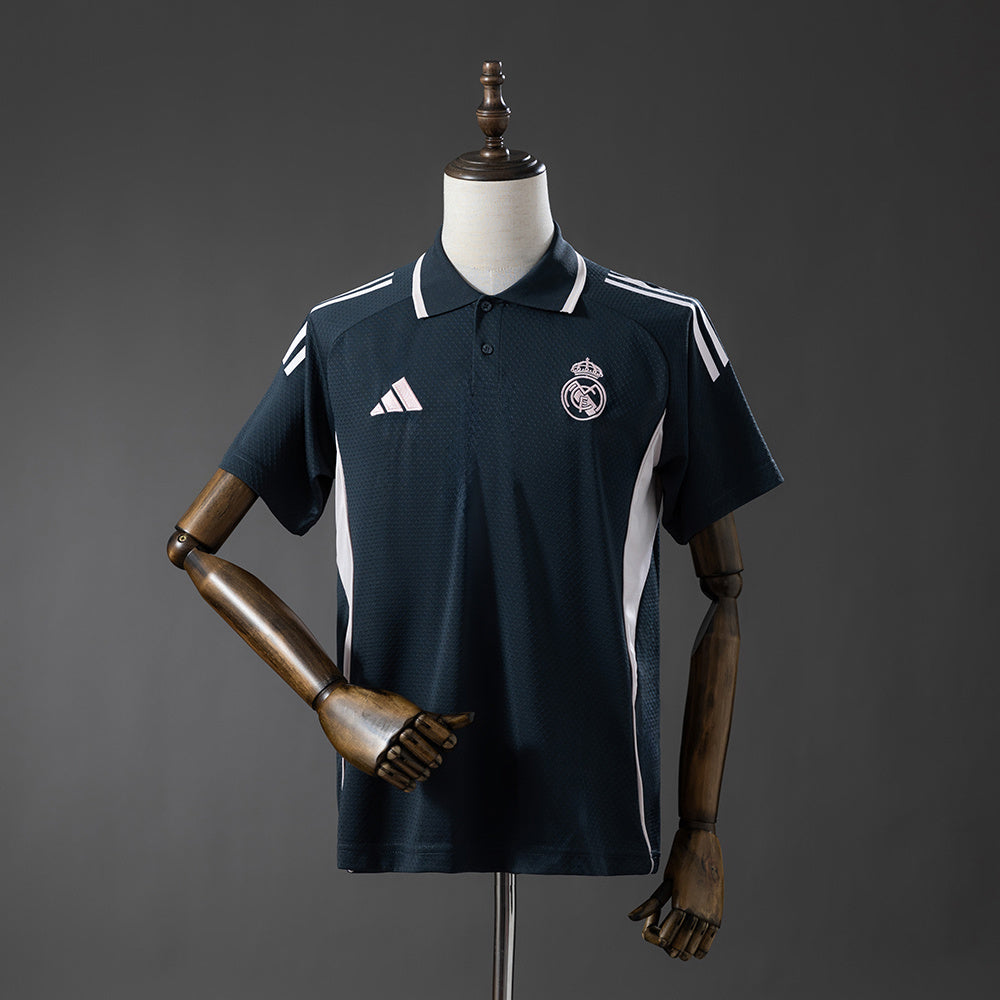 Real Madrid 25/26 Polo Jersey - Black sports jersey product view 1