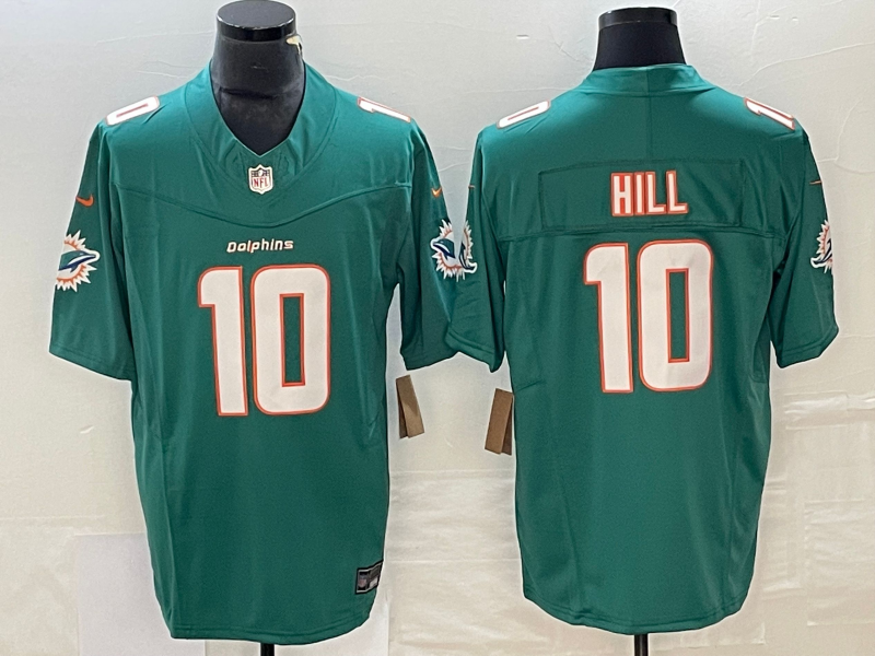 Men's Miami Dolphins Tyreek Hill Aqua Game Jersey football jersey product view 1