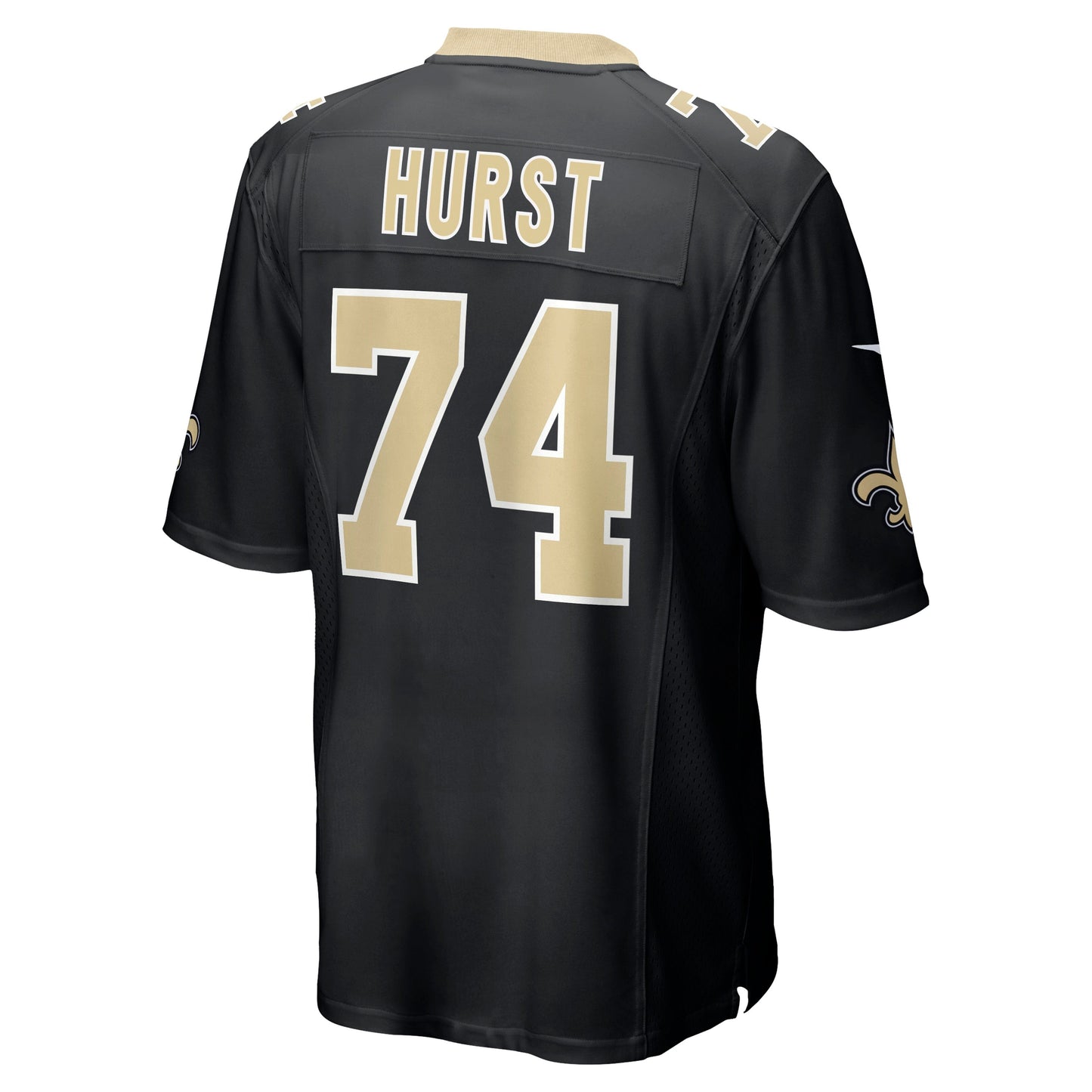 James Hurst New Orleans Saints Game Jersey - Black football jersey product view 3