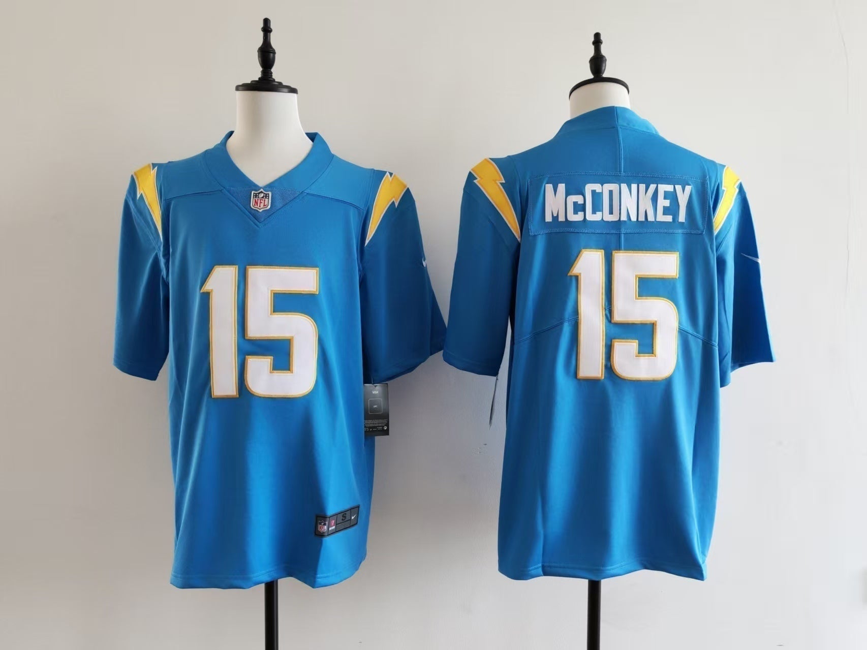 Men's San Diego Chargers Ladd McConkey Jersey#15 football jersey product view 1