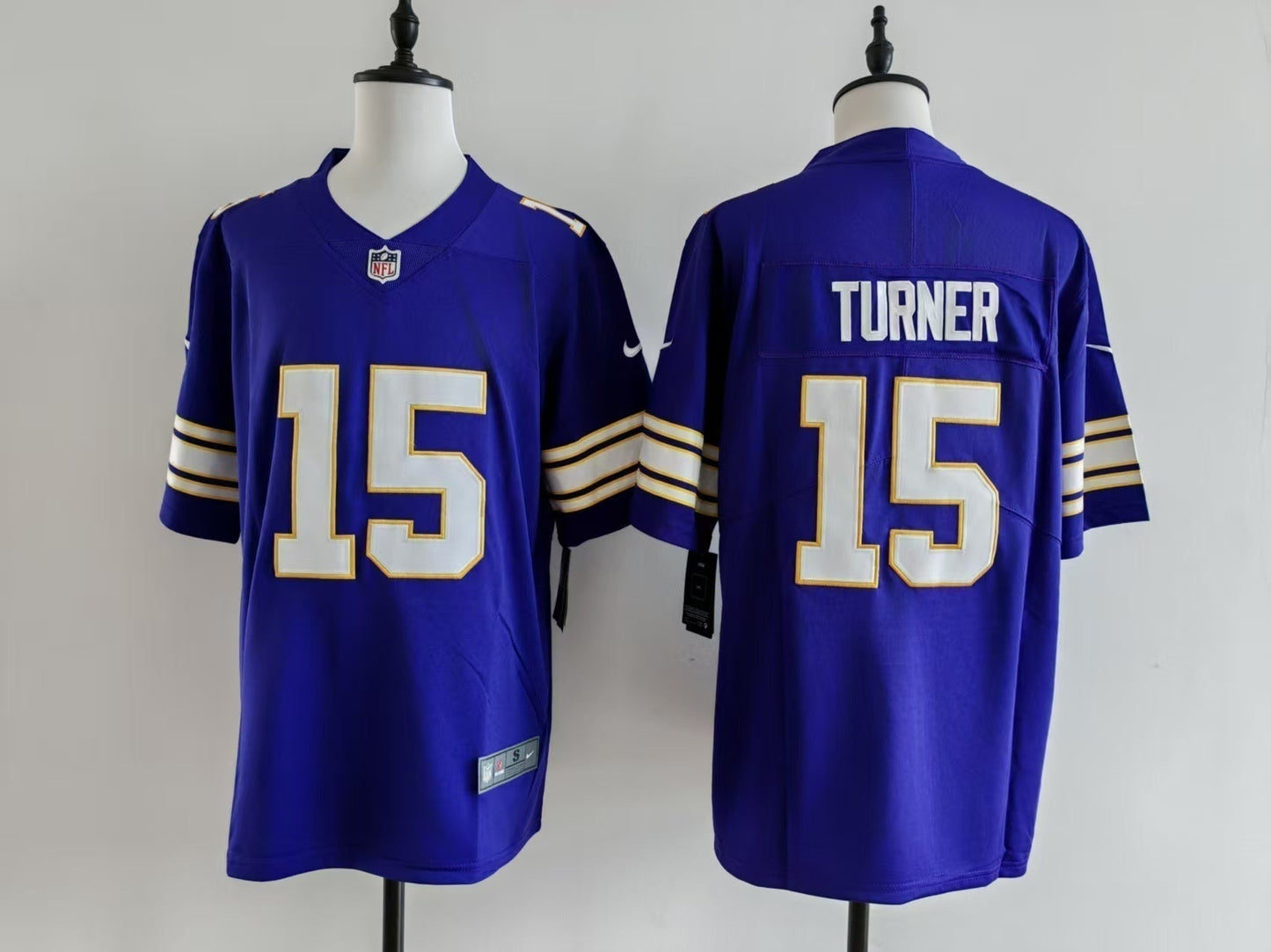 Men's Minnesota Vikings Dallas Turner Jersey - Retro Purple football jersey product view 1