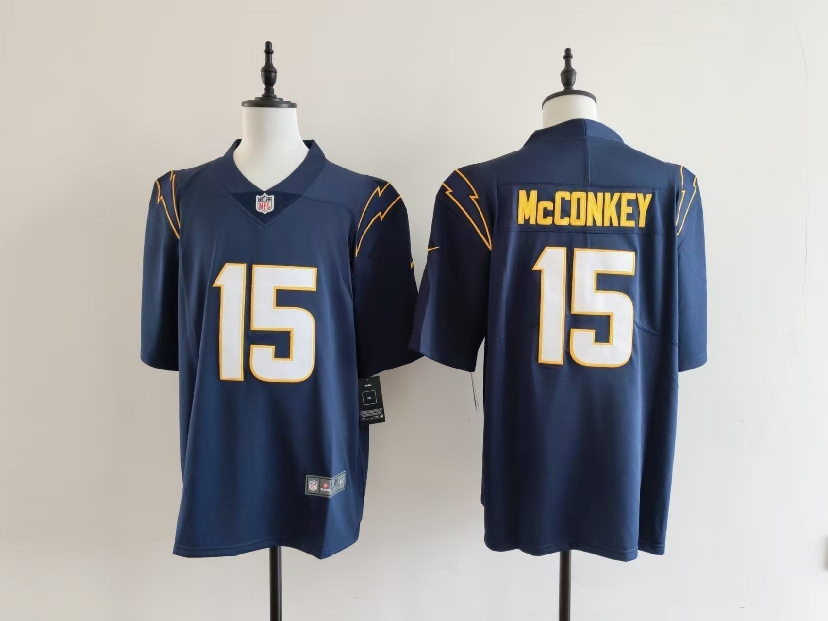 Men's San Diego Chargers Ladd McConkey Jersey-Dark blue football jersey product view 1