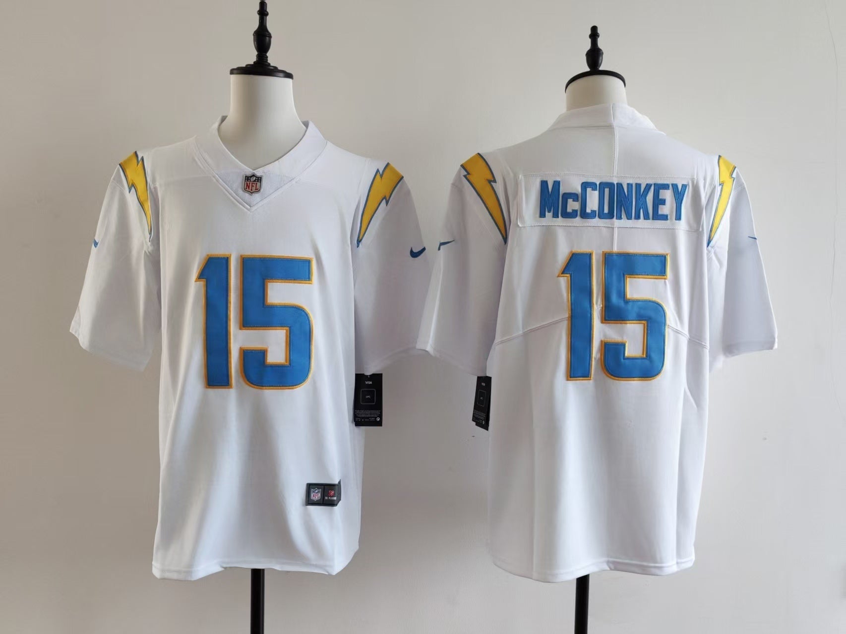 Men's San Diego Chargers Ladd McConkey Jersey-White football jersey product view 1