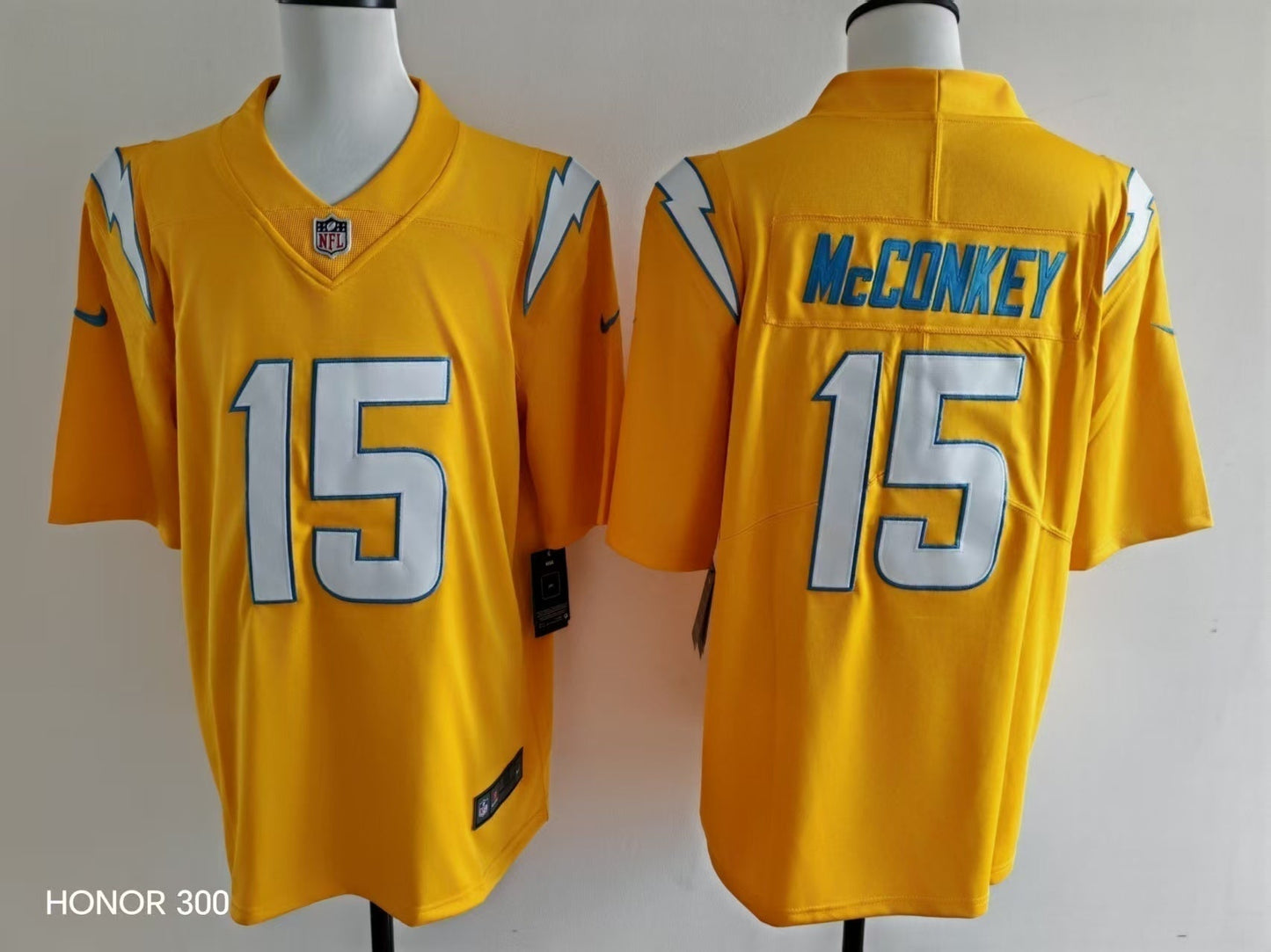 Men's San Diego Chargers Ladd McConkey Jersey-Retro Yellow football jersey product view 1