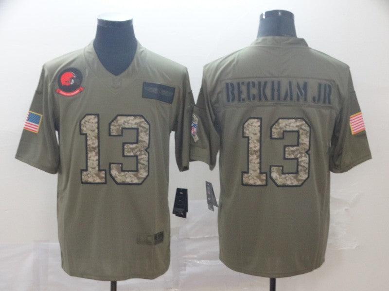 Men's Cleveland Browns Odell Beckham Jr. Olive Player Game Jersey1 football jersey product view 1