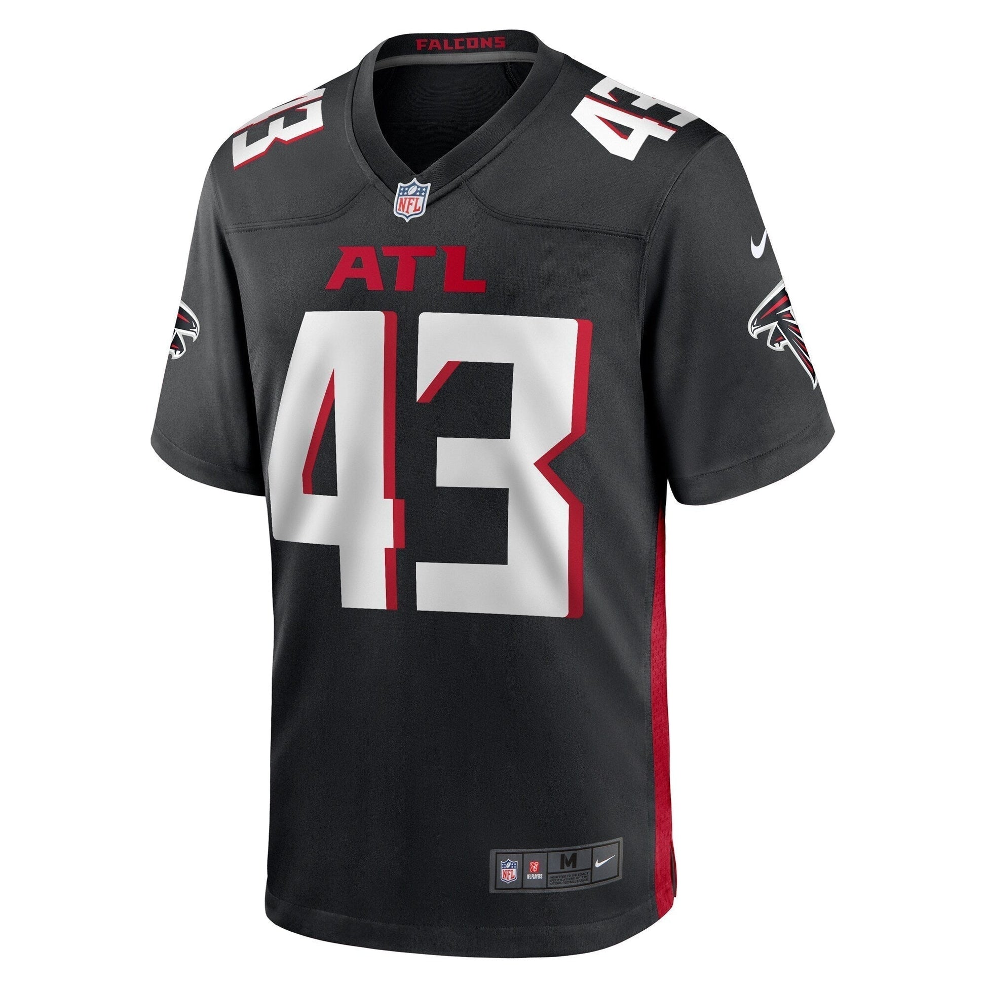 Tucker Fisk Atlanta Falcons Game Jersey - Black football jersey product view 2