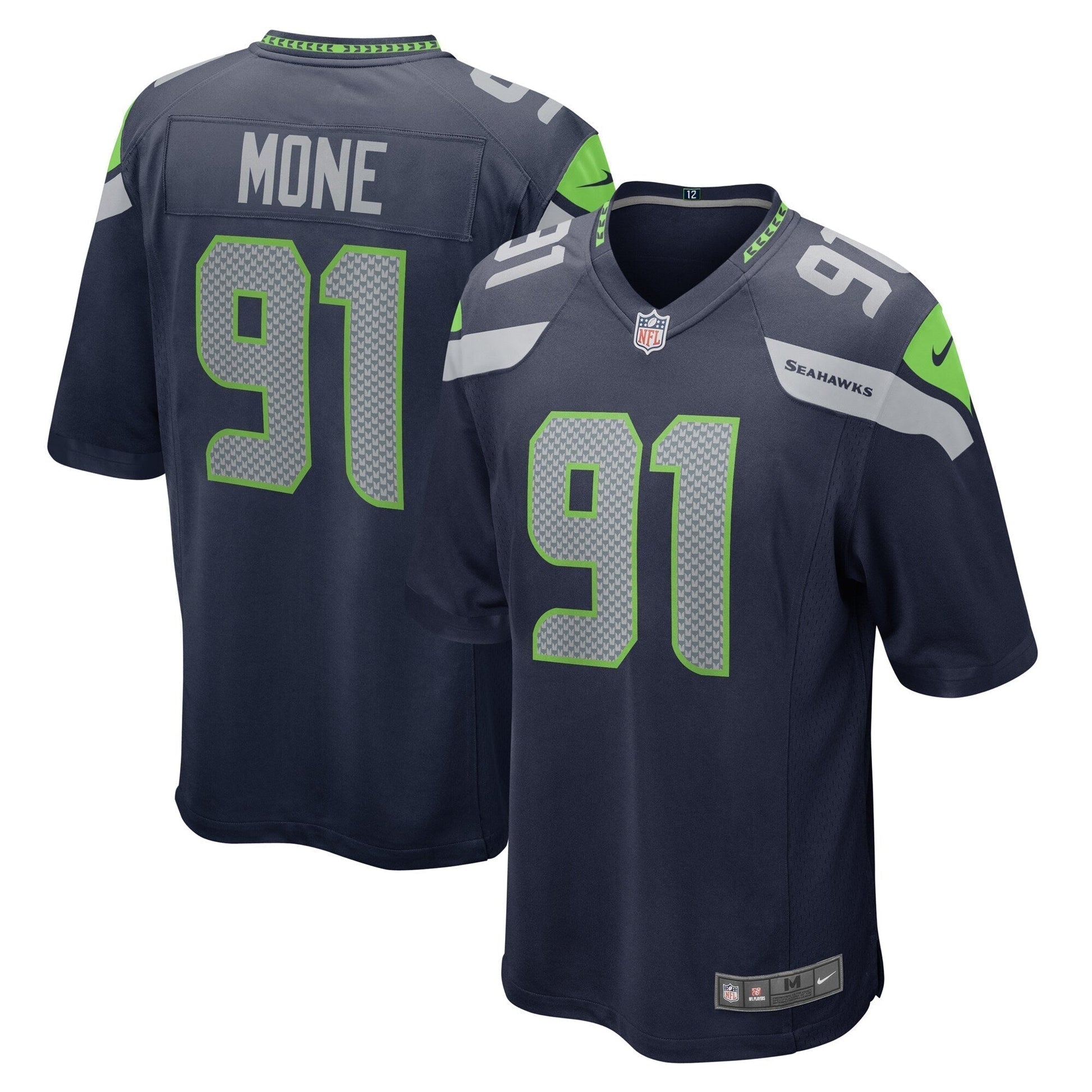 Bryan Mone Seattle Seahawks Game Jersey - College Navy football jersey product view 1