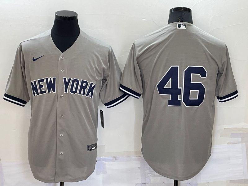 Men's New York Yankees Andy Pettitte #46 Gray Replica Player Name Jersey baseball jersey product view 1