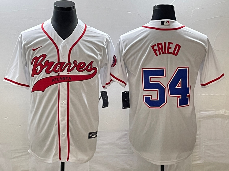 Men's Atlanta Braves Max Fried White Replica Player Jersey Joint Edition baseball jersey product view 1