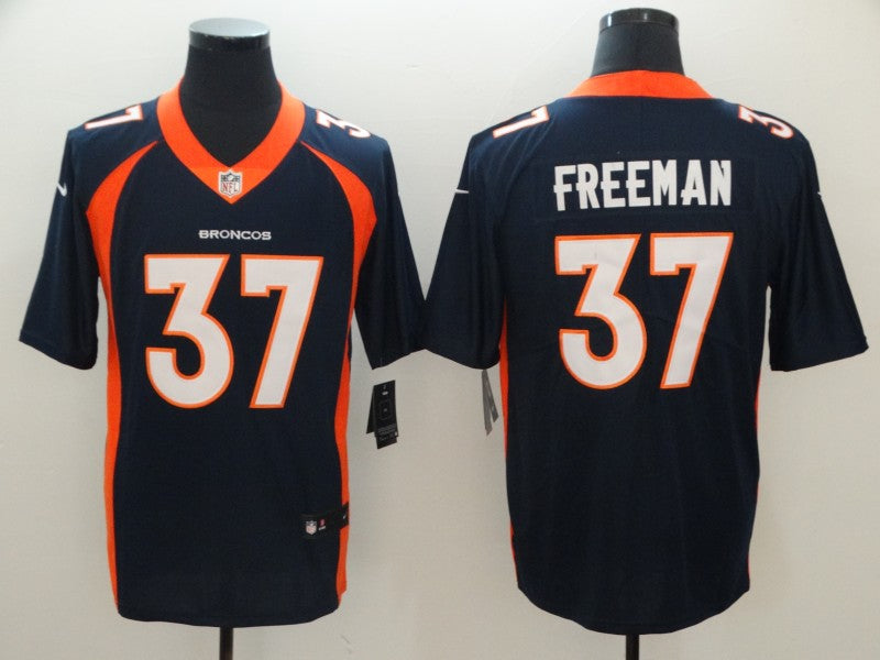 Men's Denver Broncos Royce Freeman Navy Game Jersey football jersey product view 1