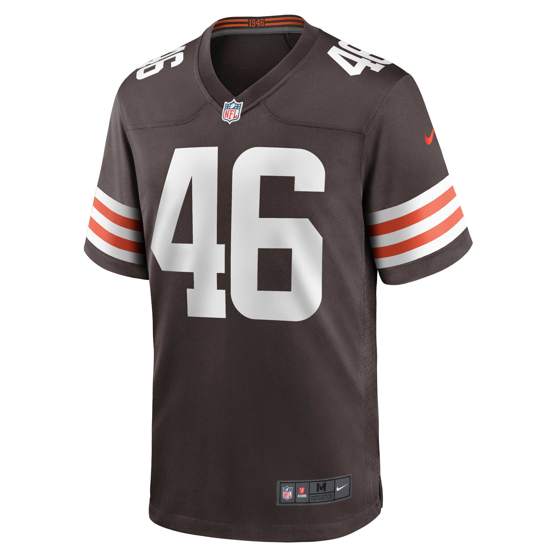 Don Fleming Cleveland Browns Retired Jersey - Brown football jersey product view 2