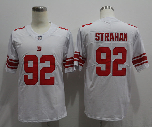 Men's New York Giants Michael Strahan #92 White Game Retired Player Jersey1 football jersey product view 1