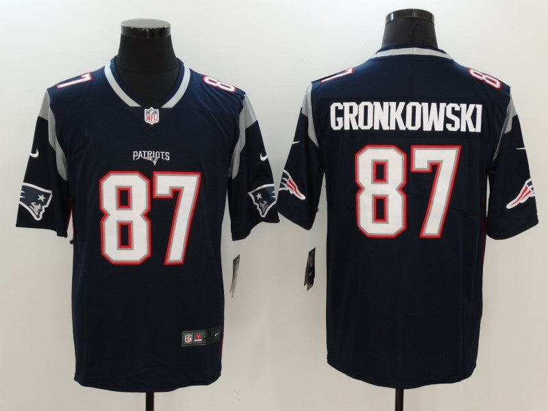 Men's New England Patriots Rob Gronkowski Navy Game Jersey football jersey product view 1