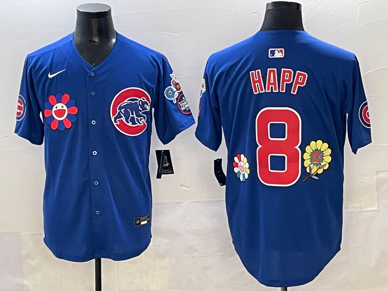 Men's Chicago Cubs Ian Happ #8 Royal Replica Player Jersey baseball jersey product view 1
