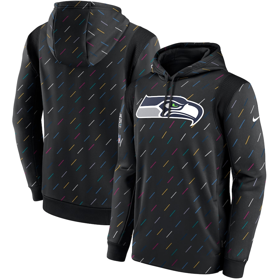 Men's Seattle Seahawks 2021 Salute to Service Hoodie Black football jersey product view 1