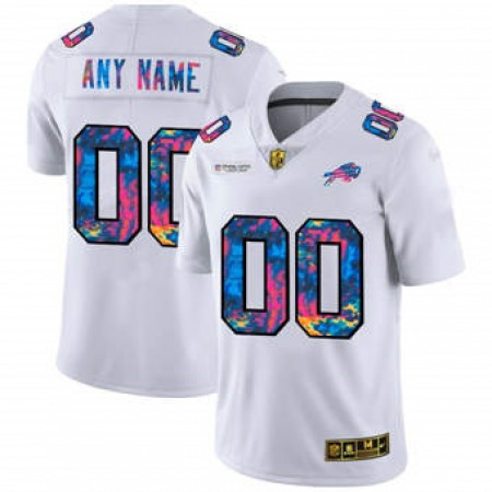 Men's Buffalo Bills ACTIVE PLAYER Custom 2020 White Crucial Catch Limited Stitched Jersey football jersey product view 1