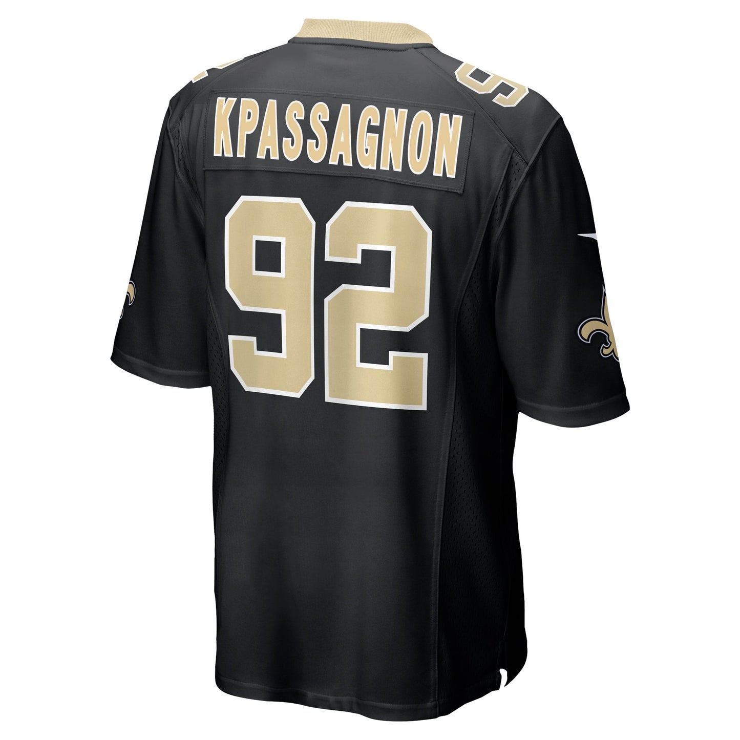 Tanoh Kpassagnon New Orleans Saints Game Jersey - Black football jersey product view 3
