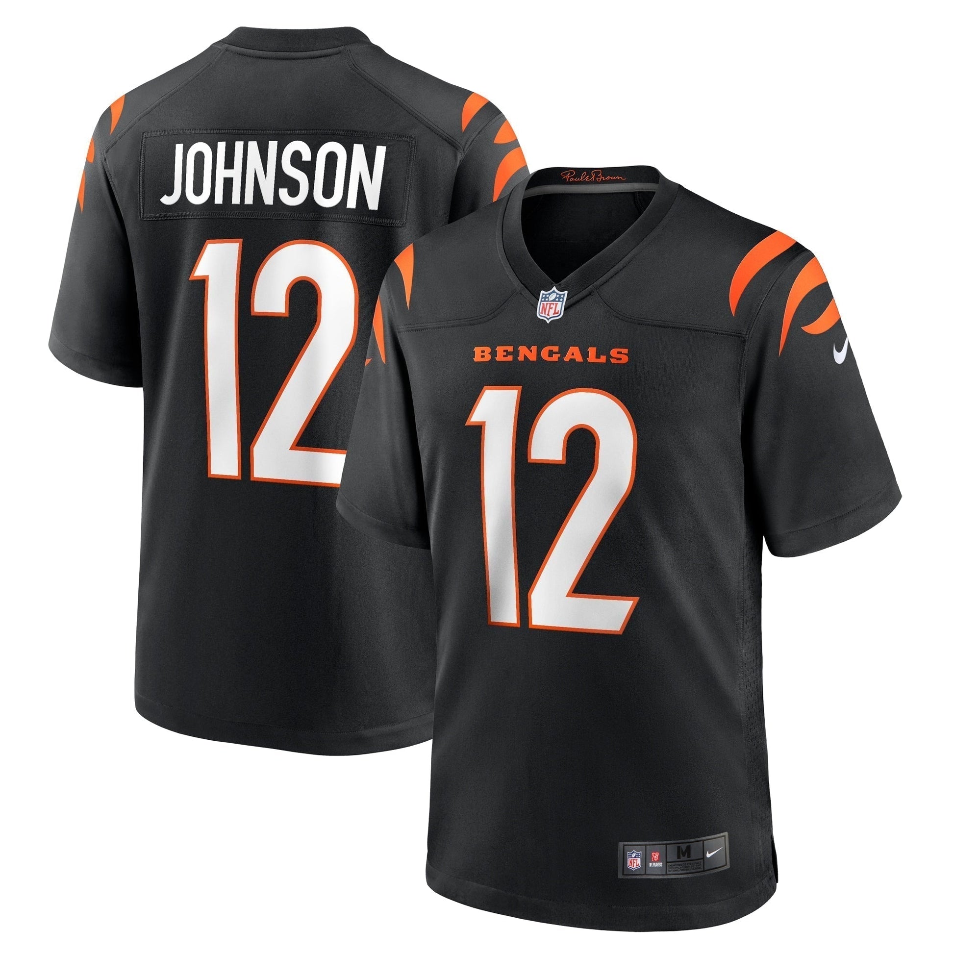 Tyron Johnson Cincinnati Bengals Home Game Jersey - Black football jersey product view 1