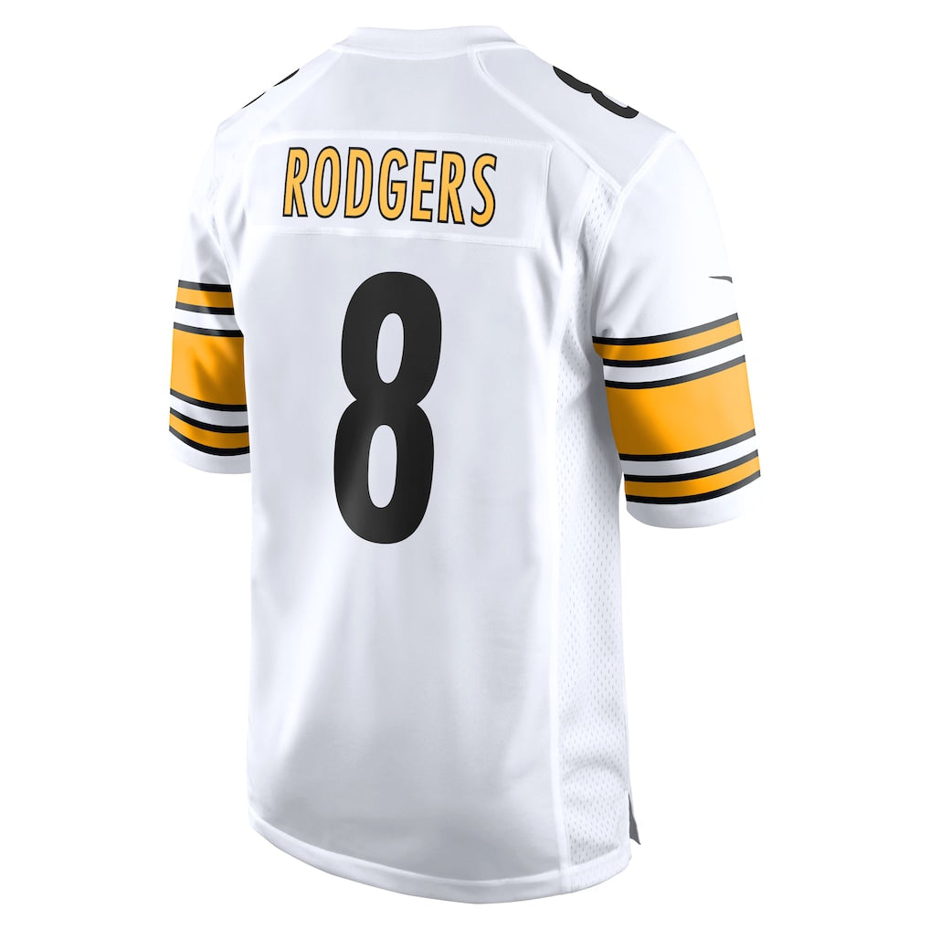 P.Steelers #8 Aaron Rodgers White Game Jersey football jersey product view 1