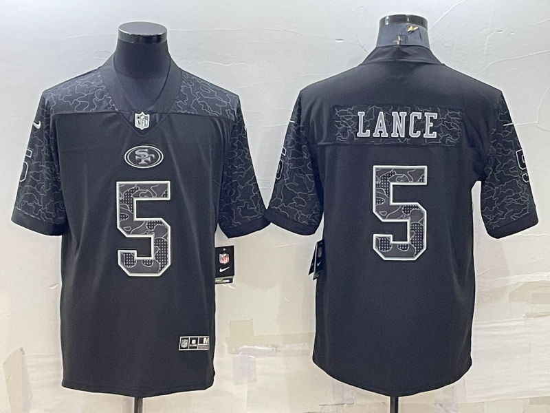 Men's San Francisco 49ers Trey Lance Black RFLCTV Limited Jersey football jersey product view 1