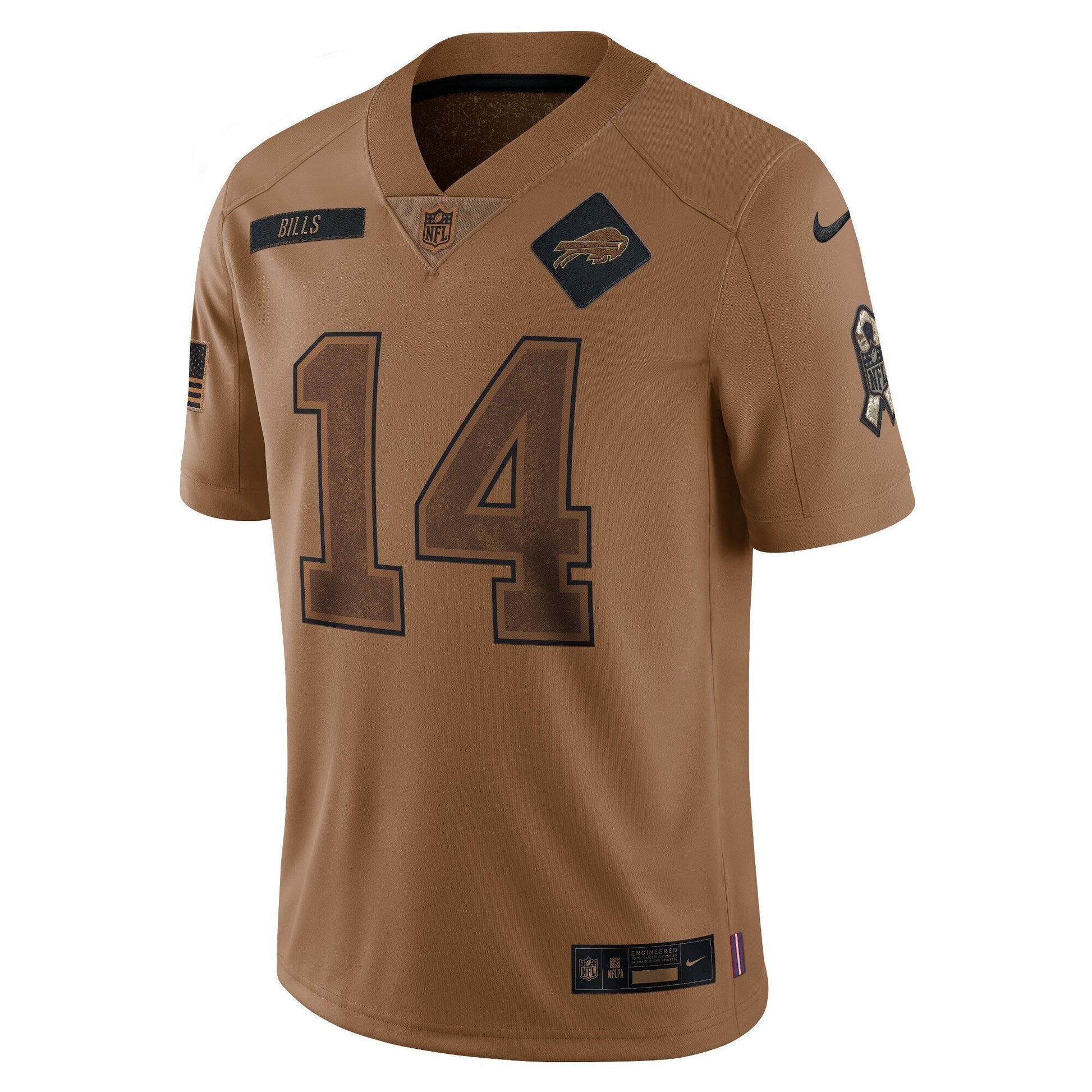 Stefon Diggs Buffalo Bills Salute To Service Limited Jersey - Brown football jersey product view 2
