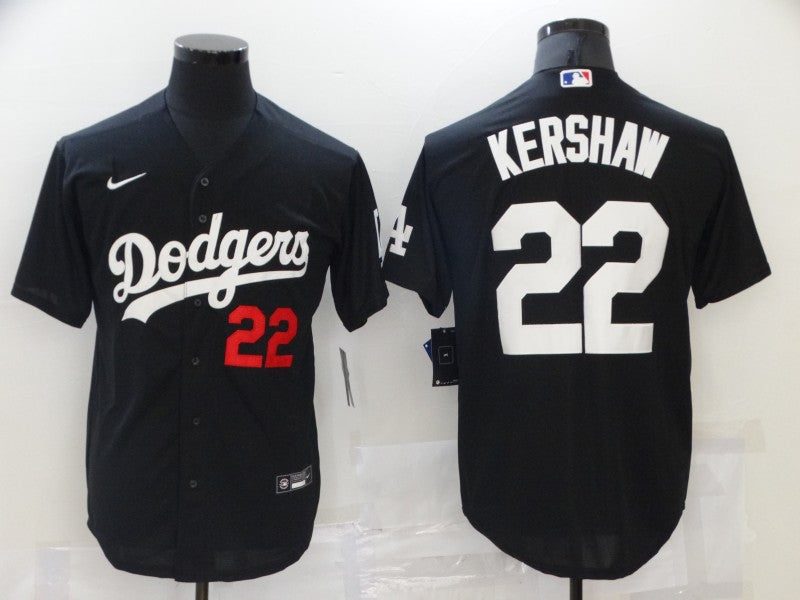Men's Los Angeles Dodgers Clayton Kershaw #22 Black Stitched Jersey1 baseball jersey product view 1