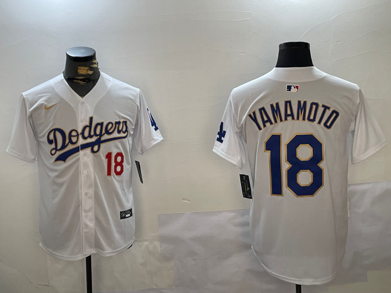 Men's Los Angeles Dodgers Yoshinobu Yamamoto White Game Player Jersey baseball jersey product view 1