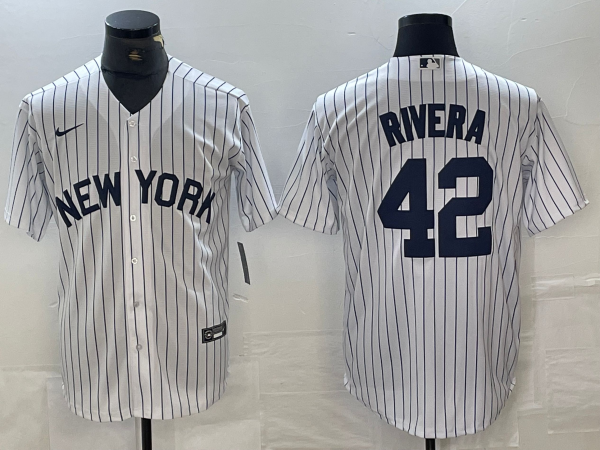 Men's New York Yankees Mariano Rivera #42 White Limited Jersey1 baseball jersey product view 1