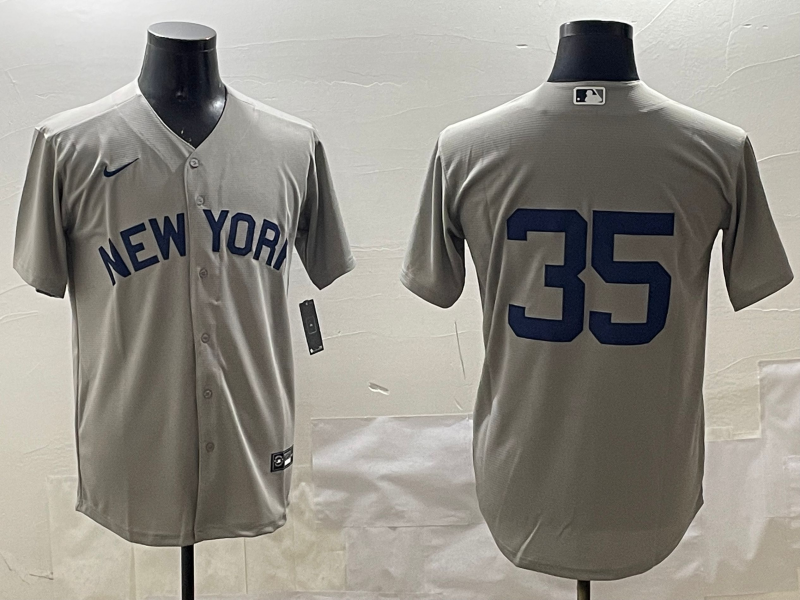 Men's New York Yankees Cody Bellinger #35 Gray Replica Player Jersey baseball jersey product view 1
