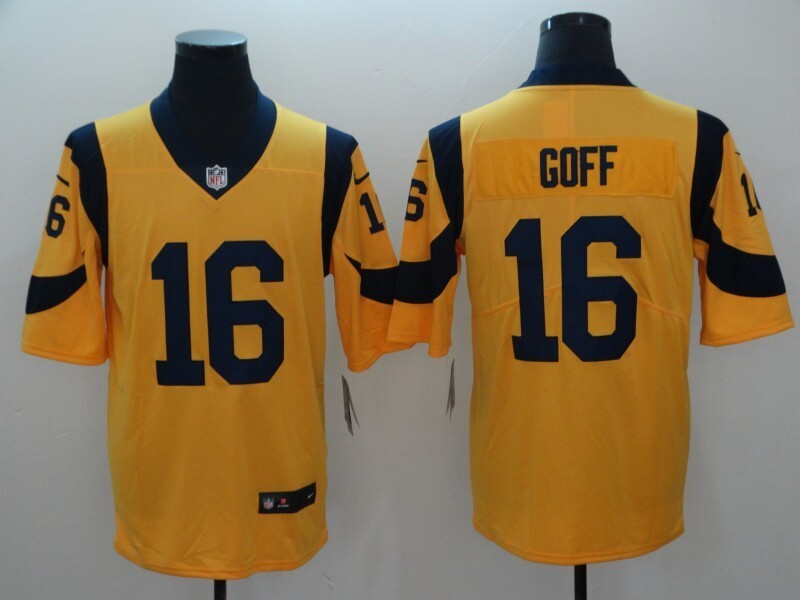 Men's San Louis Rams Jared Goff Jersey-Yellow football jersey product view 1