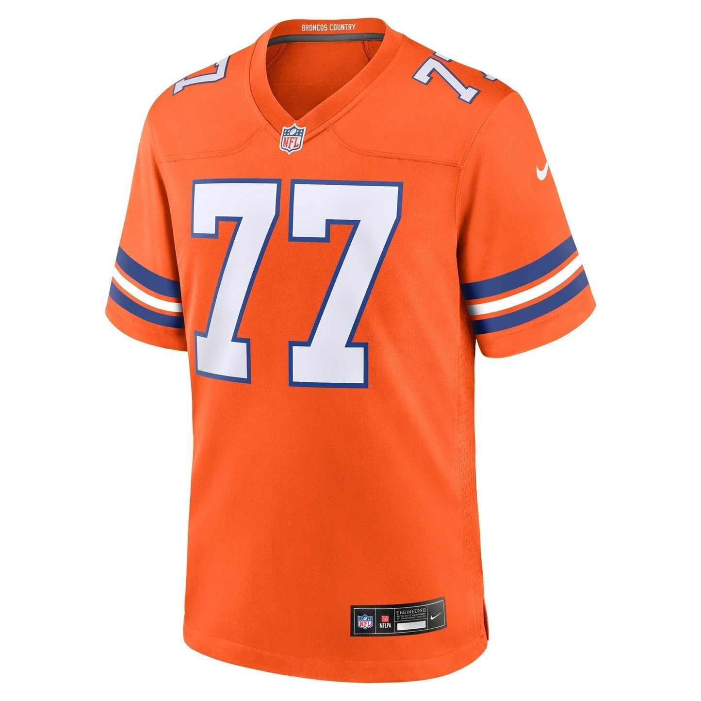 Quinn Meinerz Denver Broncos Mile High Collection 1977 Throwback Game Jersey - Orange football jersey product view 2