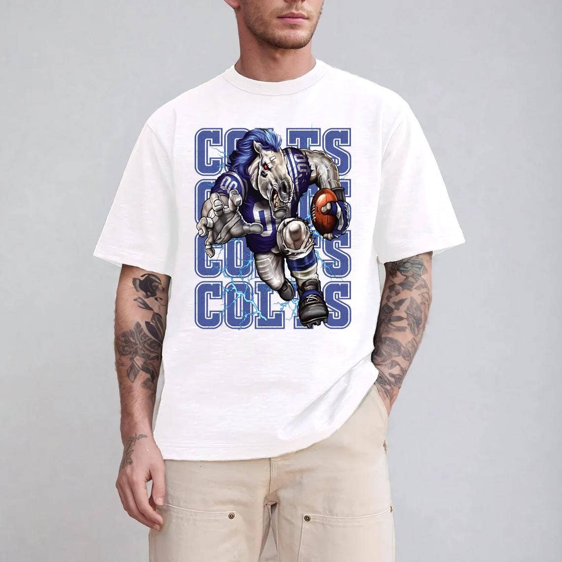 Fierce Indianapolis Colts Football Mascot Tee Design For Fan Unisex T-shirt, Sweatshirt, Hoodie, Long Sleeve Tee - T-Shirt, Sweatshirt, Hoodie