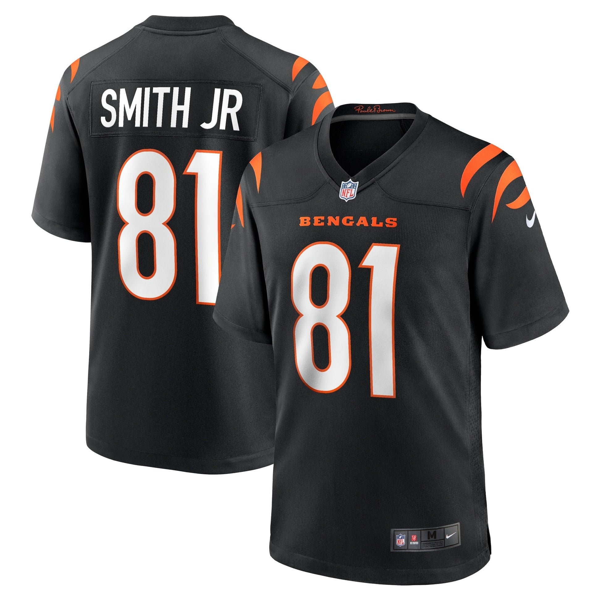 Irv Smith Jr. Cincinnati Bengals Game Jersey - Black football jersey product view 1