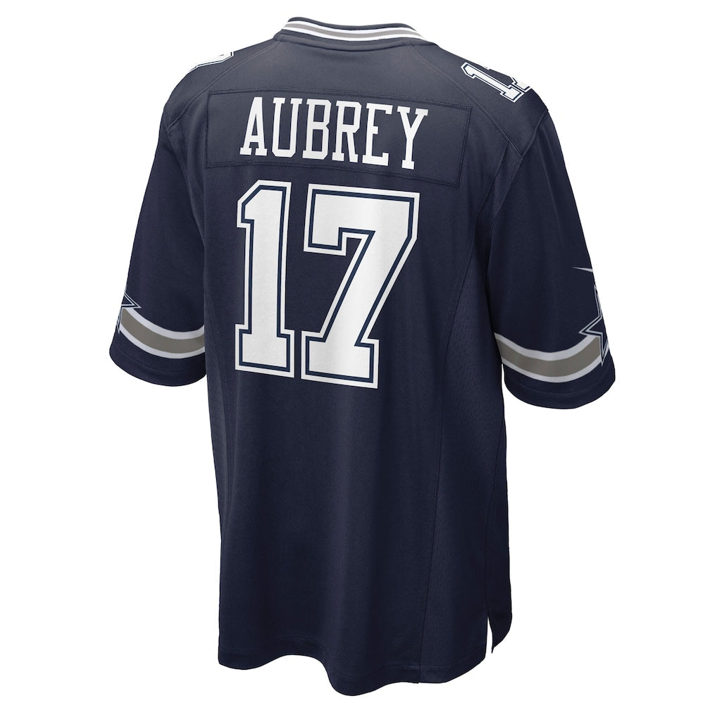 D.Cowboys #17 Brandon Aubrey Navy Team Game Jersey football jersey product view 1