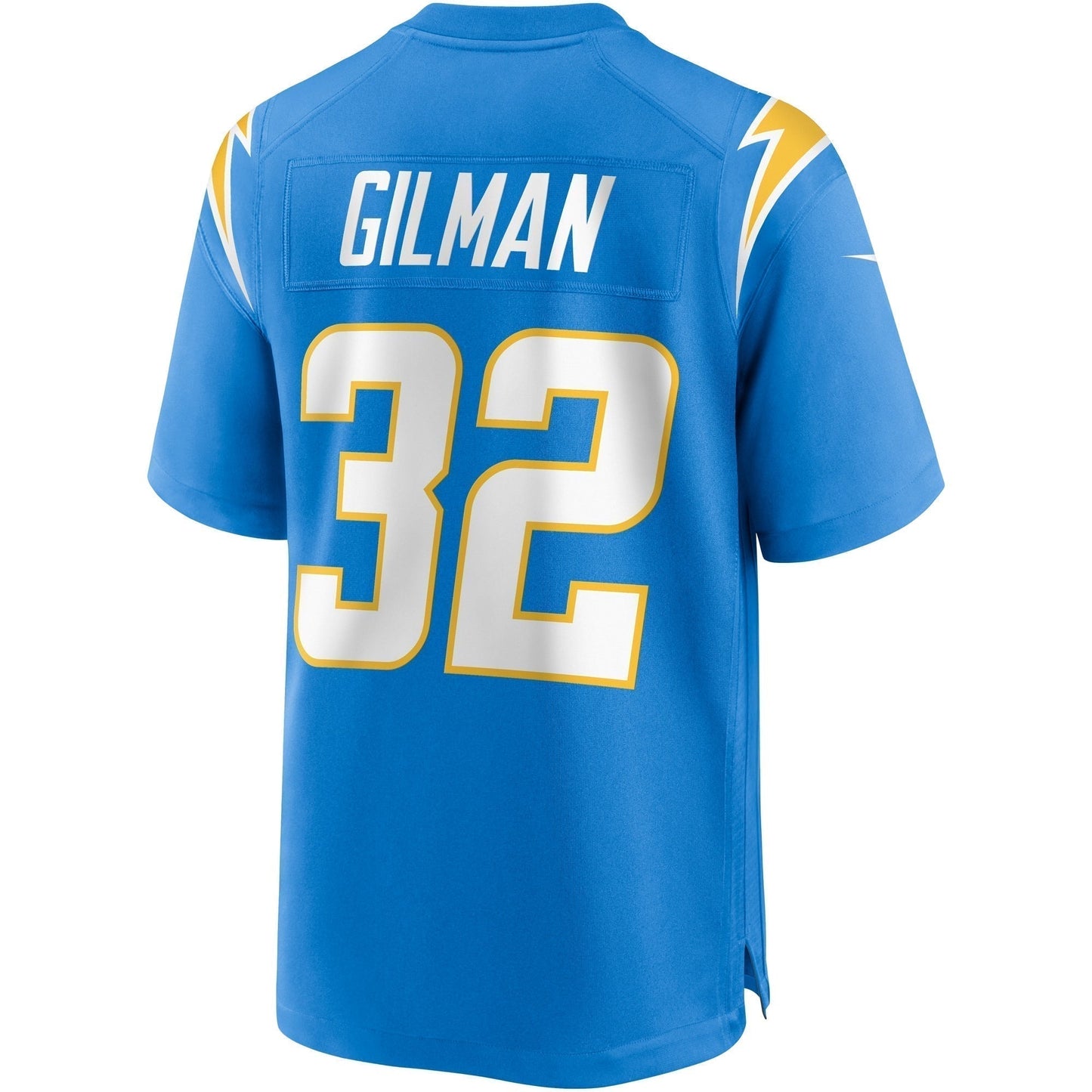 Alohi Gilman Los Angeles Chargers Game Jersey - Powder Blue football jersey product view 3