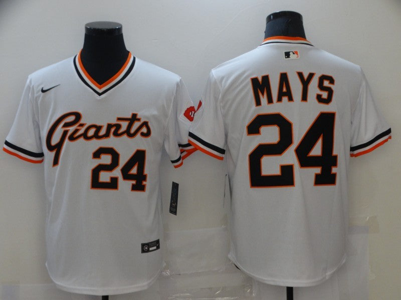 Men's San Francisco Giants Willie Mays #24 White Replica Player Jersey baseball jersey product view 1