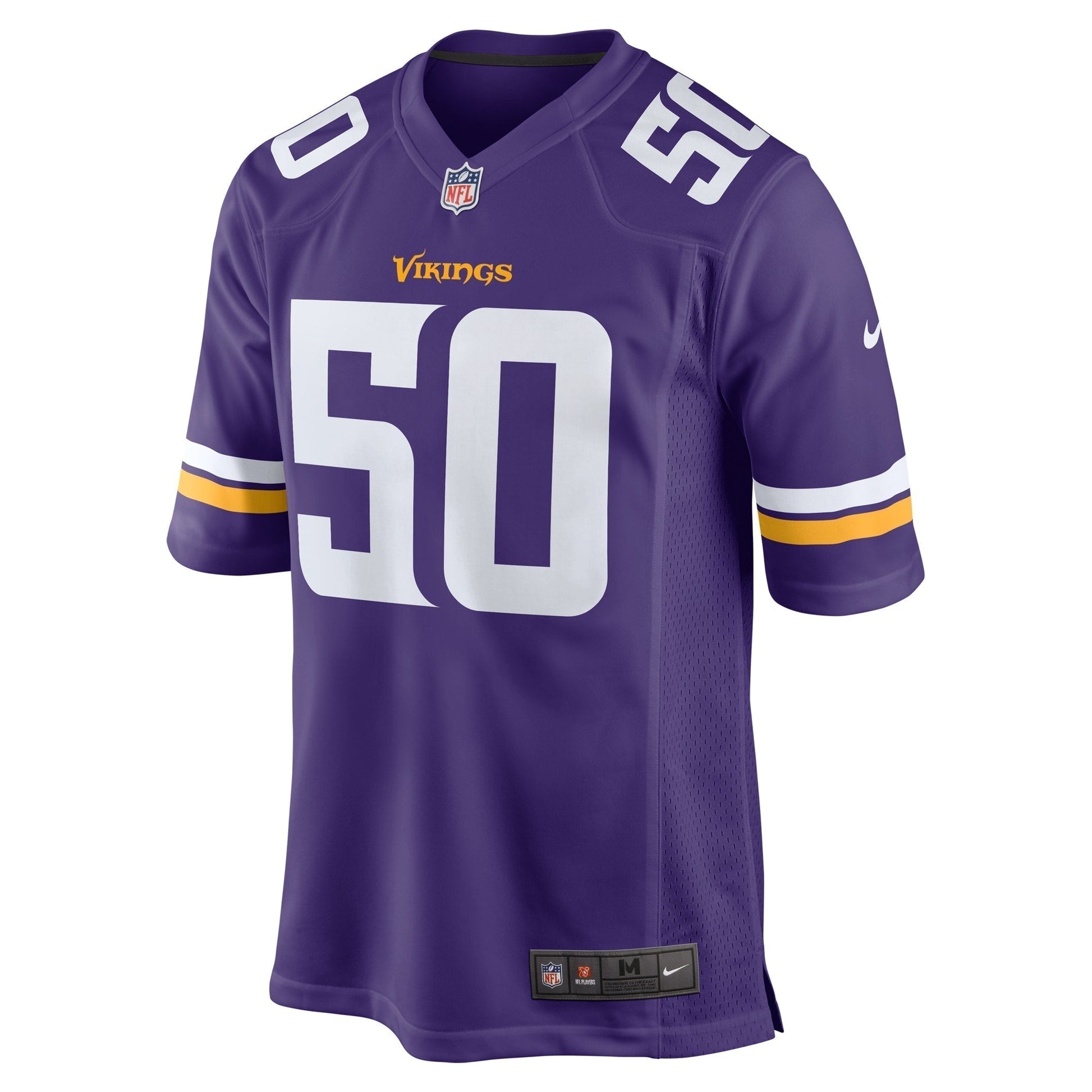 Levi Drake Rodriguez Minnesota Vikings Game Jersey - Purple football jersey product view 2