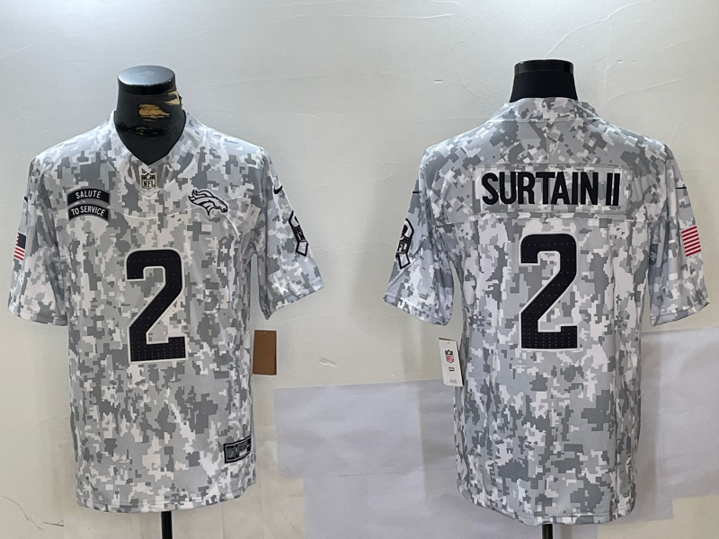 Men's Denver Broncos Patrick Surtain II #2 Arctic Camo 2024 Salute to Service Limited Jersey1 football jersey product view 1