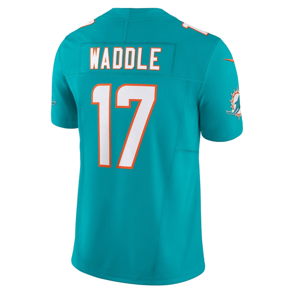 M.Dolphins #17 Jaylen Waddle Aqua Vapor F.U.S.E. Limited Jersey football jersey product view 1