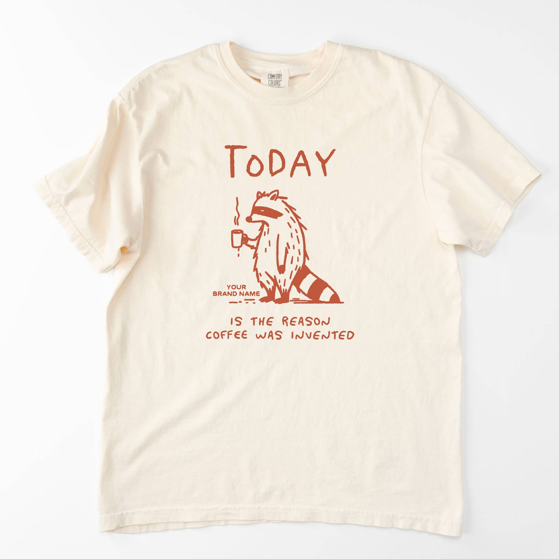 Coffee Raccoon Graphic Tee with Optional Personalization Unisex T-shirt, Sweatshirt, Hoodie, Long Sleeve Tee - T-Shirt, Sweatshirt, Hoodie
