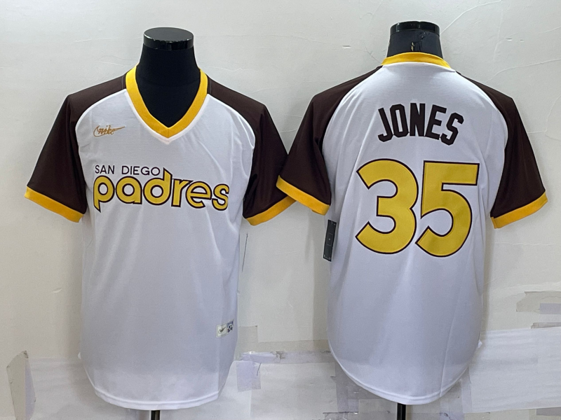 Men's San Diego Padres Randy Jones #35 White Stitched Jersey baseball jersey product view 1