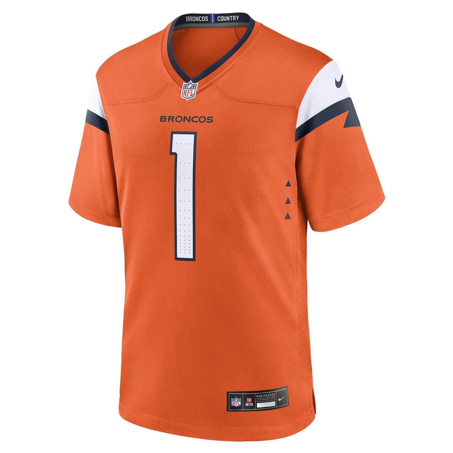 Denver Broncos Evan Engram Orange Team Game Jersey football jersey product view 1