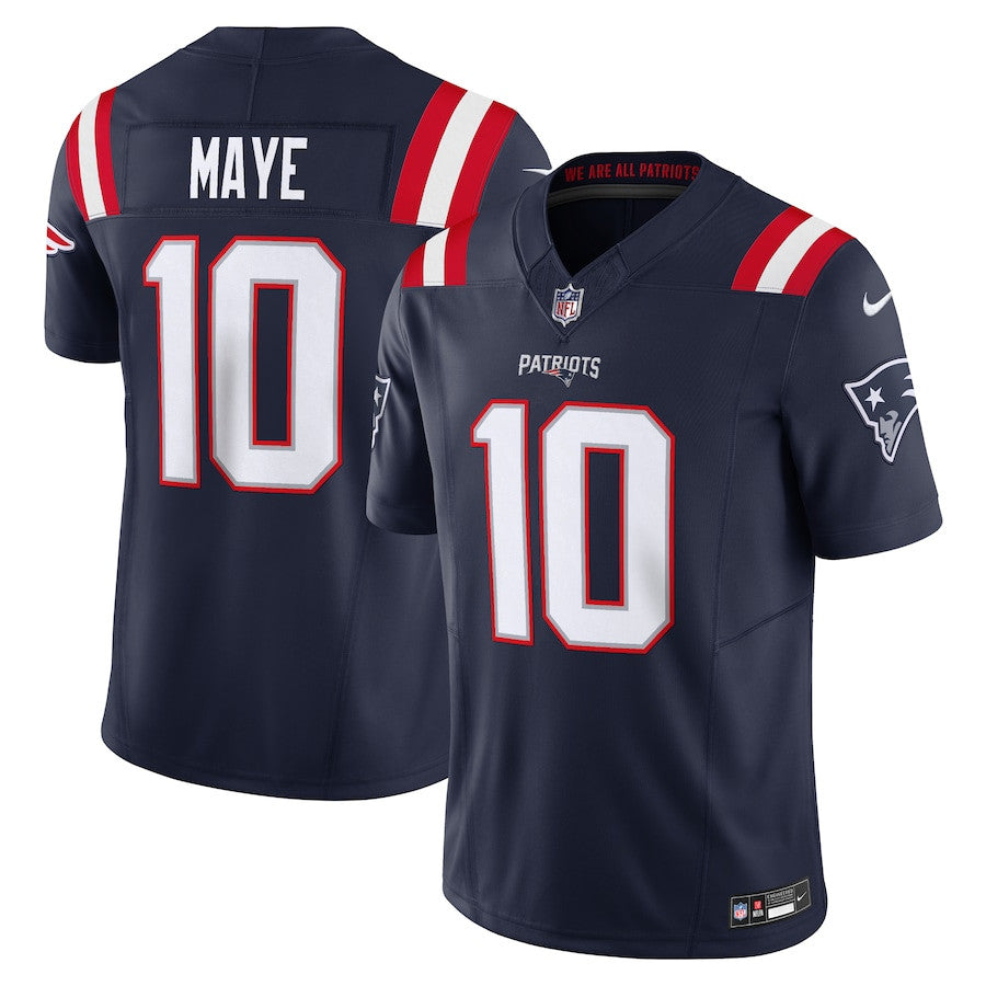 Drake Maye New England Patriots Vapor F.U.S.E. Limited Jersey - Navy football jersey product view 1