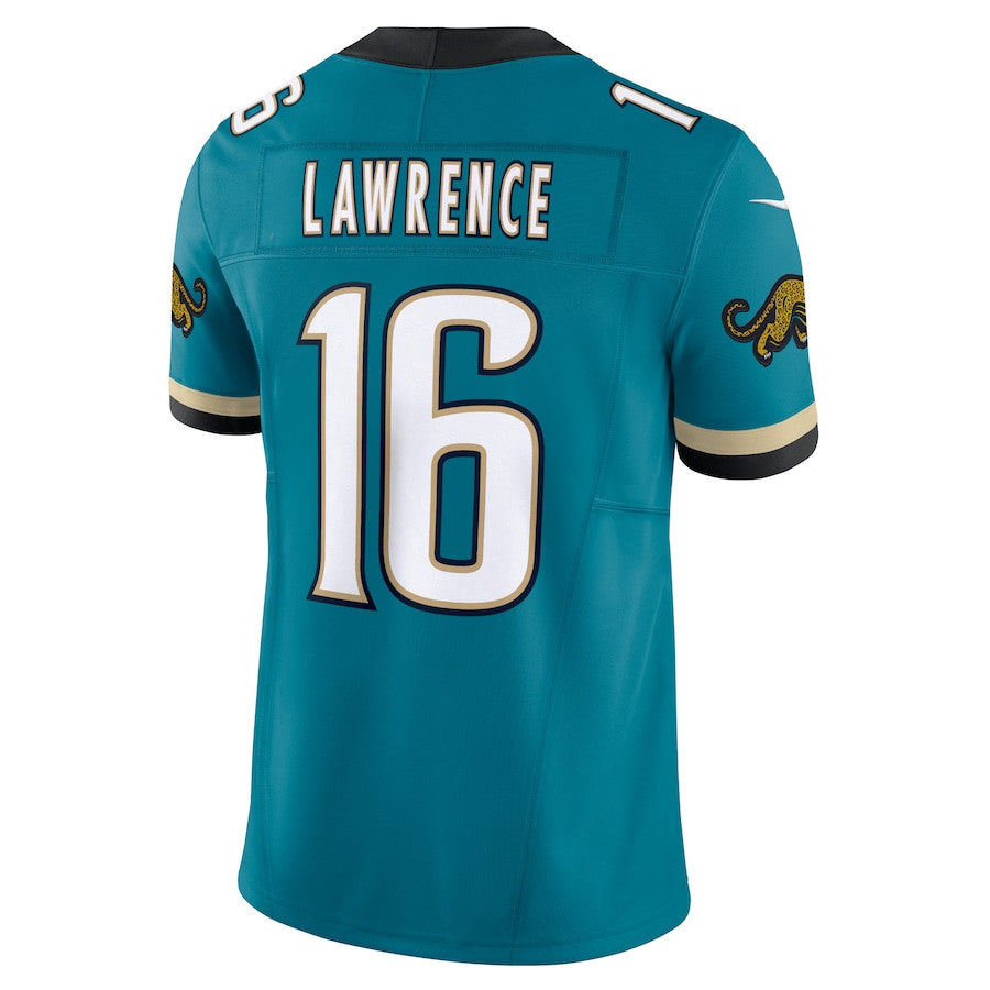 Trevor Lawrence Jacksonville Jaguars Prowler Throwback Vapor F.U.S.E. Limited Jersey - Teal football jersey product view 3