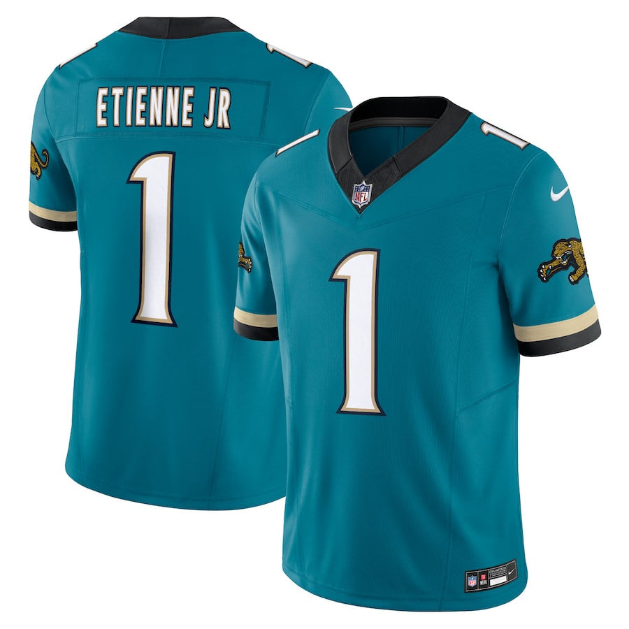 Travis Etienne Jacksonville Jaguars Prowler Throwback Vapor F.U.S.E. Limited Jersey - Teal football jersey product view 1