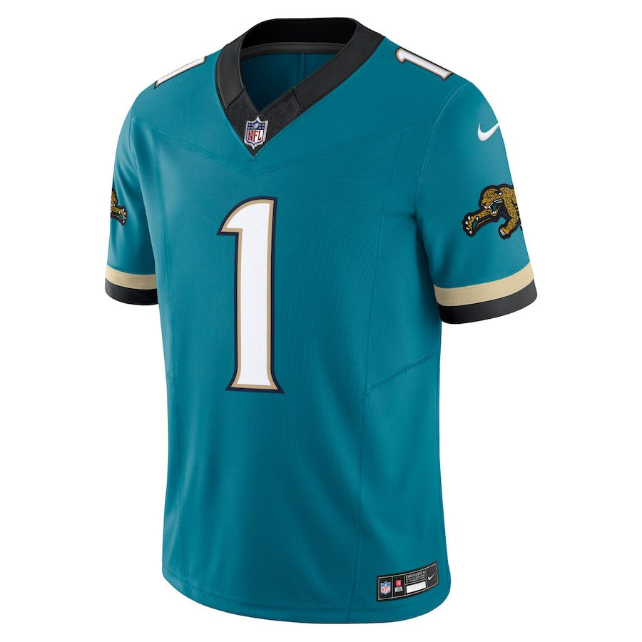 Travis Etienne Jacksonville Jaguars Prowler Throwback Vapor F.U.S.E. Limited Jersey - Teal football jersey product view 2