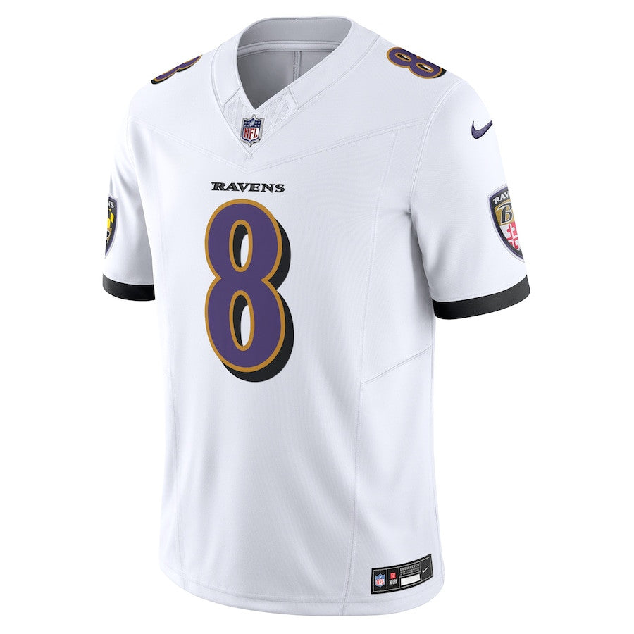 Lamar Jackson Baltimore Ravens Vapor F.U.S.E. Limited Jersey - White football jersey product view 2