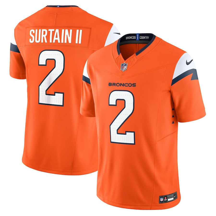 Patrick Surtain II Denver Broncos Mile High Collection Vapor F.U.S.E. Limited Jersey - Orange football jersey product view 1